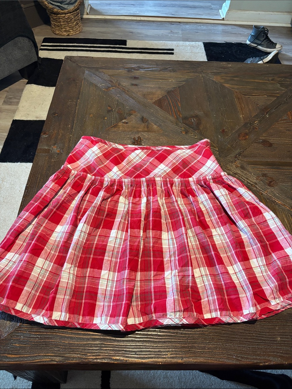 Vintage Red Plaid Gathered Skater Skirt - Blue Ribbon Brand
